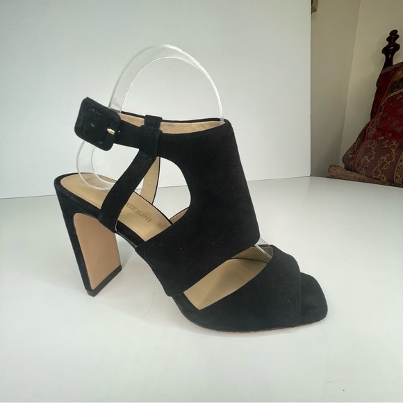 Enzo Angiolini Trudy Black Leather Heels Sandals 7.5 - Picture 3 of 17